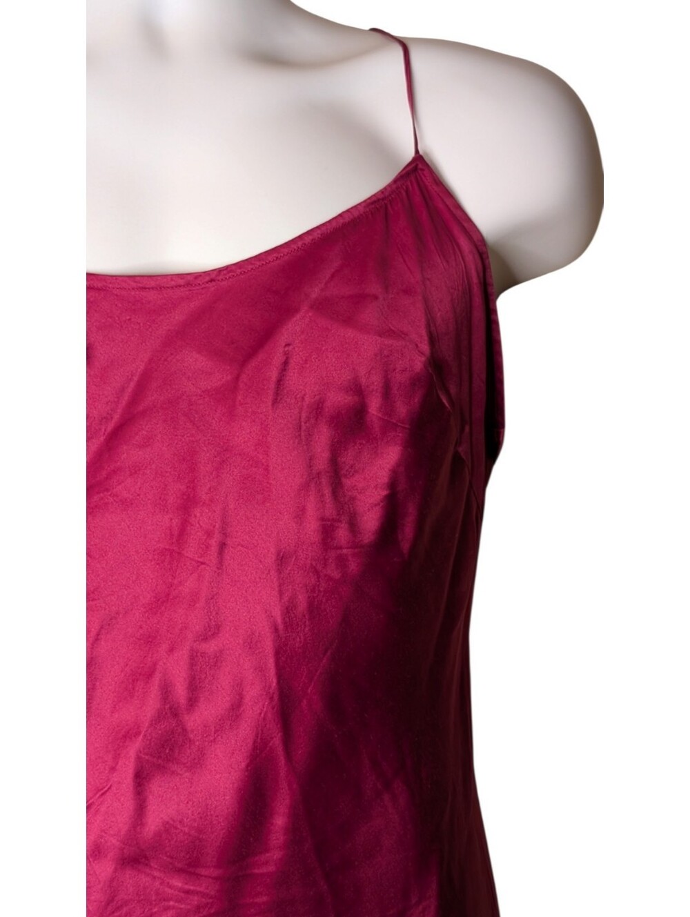 Victoria's Secret 100% Silk Slip Dress Berry Satin Chemise size Medium coquette - Picture 6 of 8